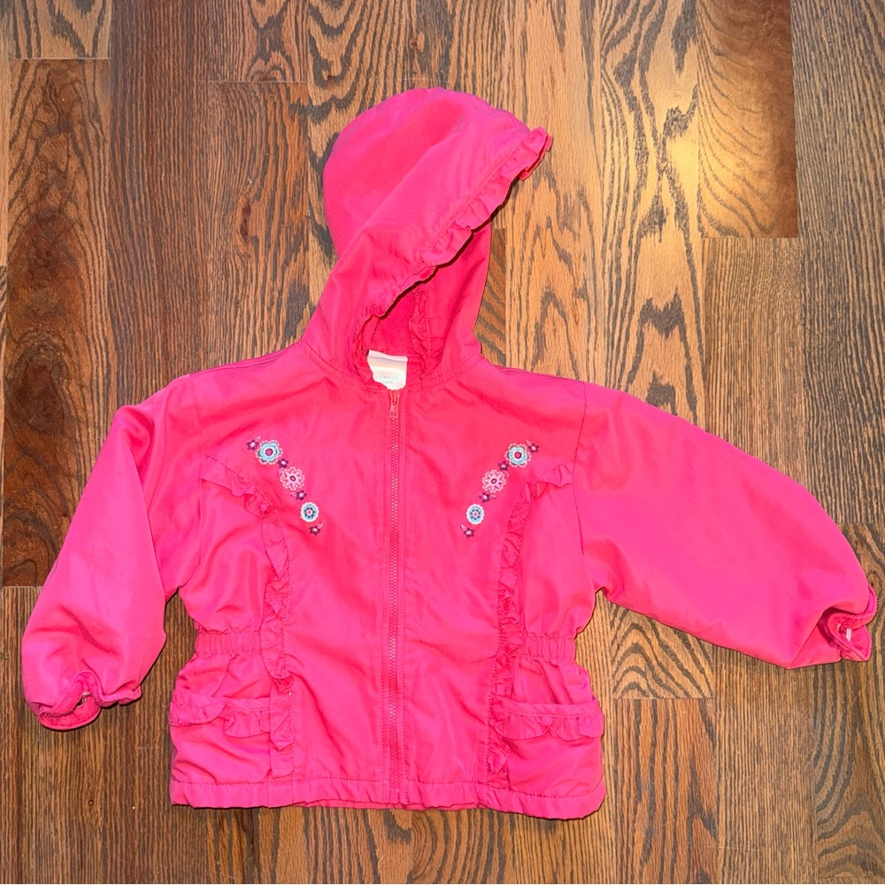 Okie Dokie 90s Vibrant Pink coat with Floral Details